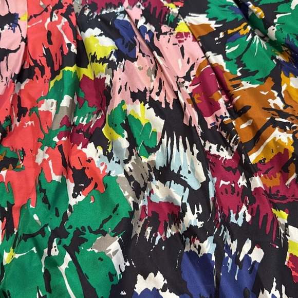 NWT J. Crew Colorful spaghetti strap brushstroke Abstract SILK dress midi 8 - Picture 6 of 7